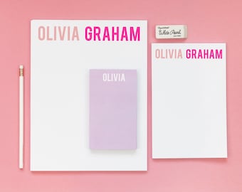 Personalized Notepad with Name - Girls Custom Note Pad - To Do List - Teacher Gifts