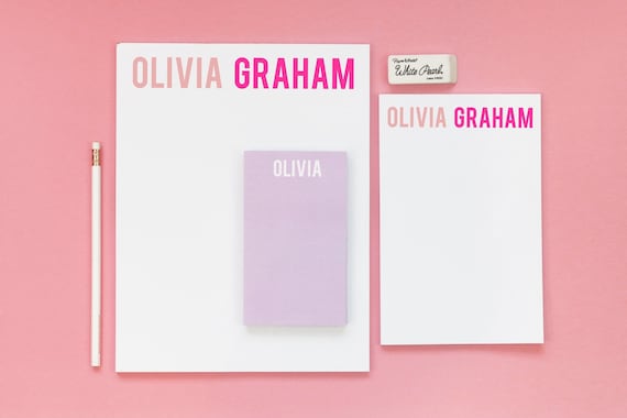 Personalized Notepad with Name - Girls Custom Note Pad - To Do List - Teacher Gifts