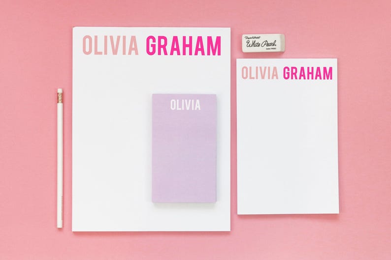 Personalized Notepad with Name - Girls Custom Note Pad - To Do List - Teacher Gifts image 1