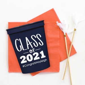 Graduation Party Cups, Class of 2024 Party Favors, Personalized Plastic Stadium Cups, College Graduation Decorations 2024, Custom Cups image 5