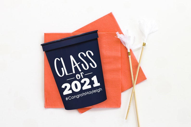 Graduation Party Cups, Class of 2024 Party Favors, Personalized Plastic Stadium Cups, College Graduation Decorations 2024, Custom Cups image 5