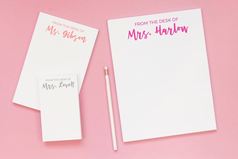 Personalized Teacher Notepad: Custom Stationery, End of Year Gift