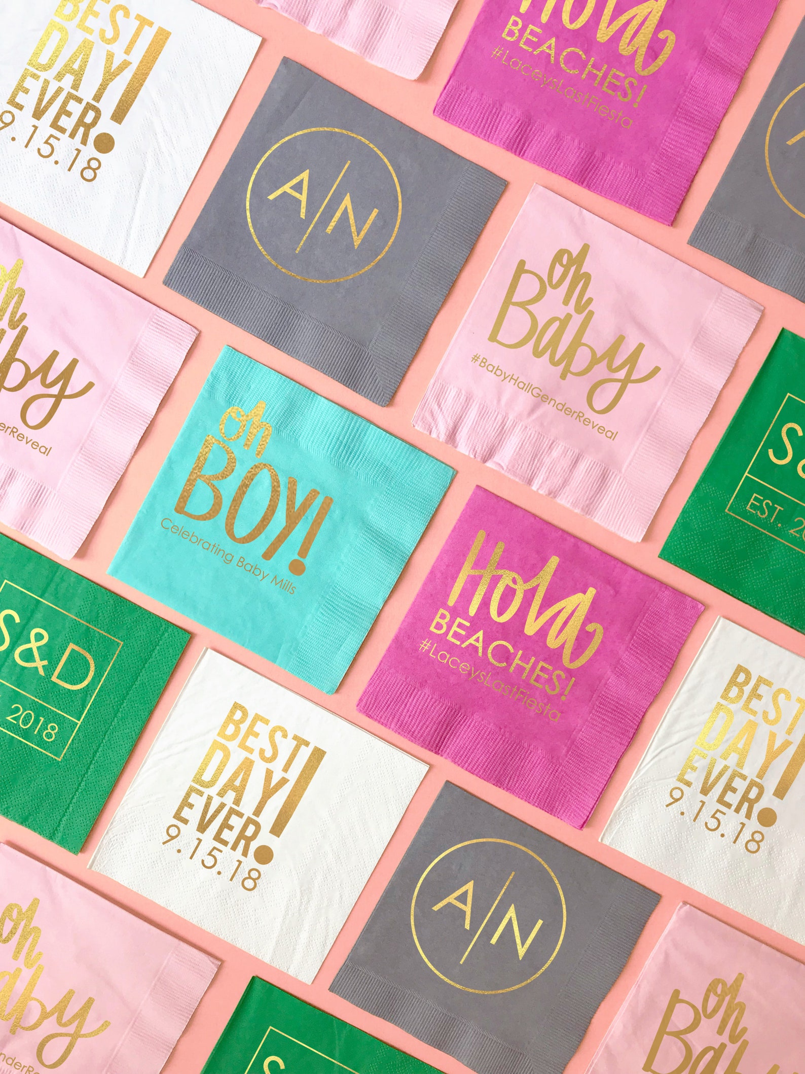 Personalized Wedding Napkins Monogrammed Cocktail Napkins Custom