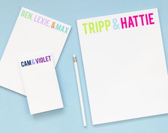 Personalized Family Notepad- Personalized Note Pad with Kids Name- Custom Family Stationery- Family Gift