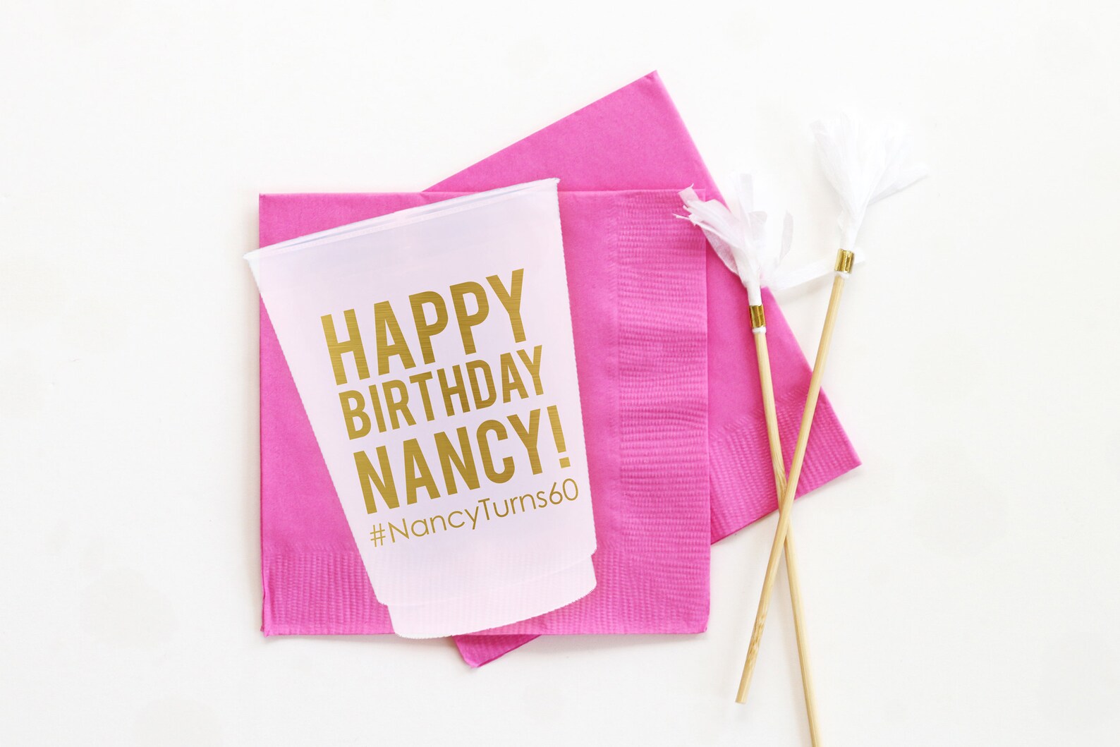 Happy Birthday Personalized Napkins 60th Birthday Cocktail Etsy