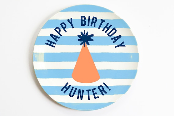 Personalized Birthday Plate for Boys - Melamine Happy Birthday Plates - Custom Kids Gifts