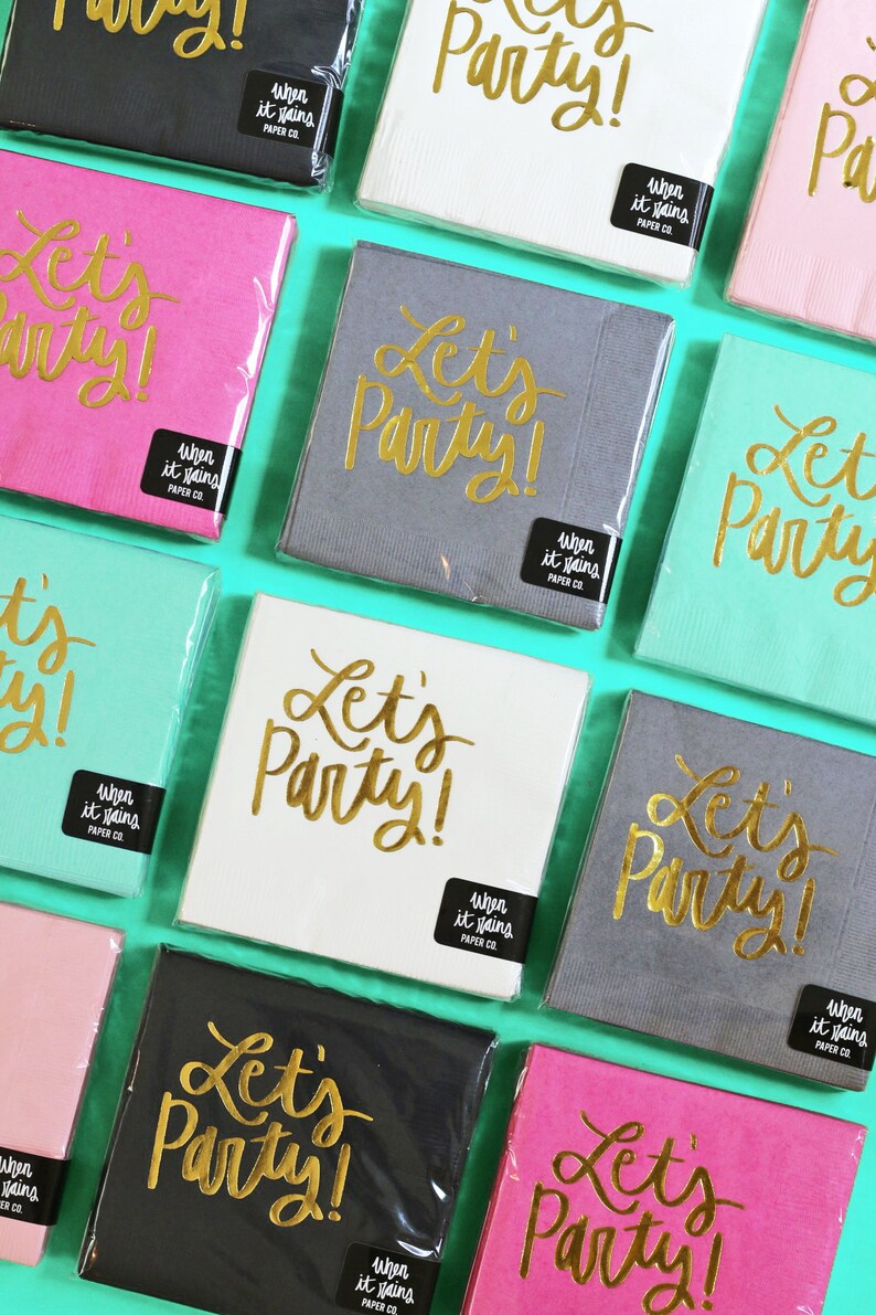 Birthday Napkins Cheap Cocktail Napkins for Bar Cart Hostess Etsy