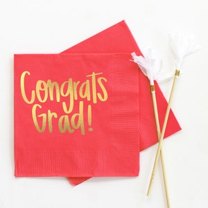 Graduation Party Decorations Congrats Grad Cocktail Napkins Class of 2025 Graduation Napkins- Ready to Ship!
