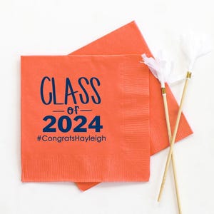 Graduation Party Napkins Class of 2025 Decorations Personalized Cocktail Napkins - Beverage, Luncheon, Dinner Size
