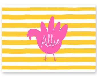 Thanksgiving Placemat for Kids, Personalized Laminated Placemat, Thanksgiving Kids Table