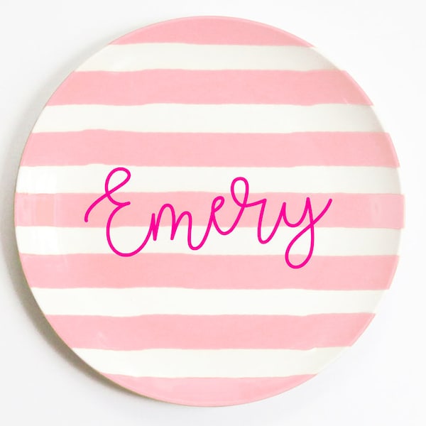 Personalized Melamine Plate for Girls Birthday Gift Ideas Custom Name Plate Kids Melamine Dinnerware Girls Dinner Plate Tableware