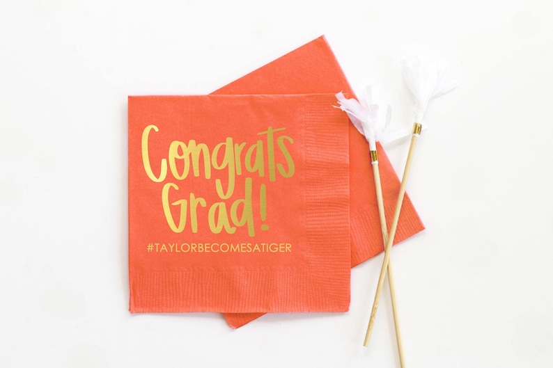 Personalized Graduation Napkins Graduation Party Supplies Personalized Beverage Napkins 2024 Graduation Decoration Ideas Grad Party Napkins image 1