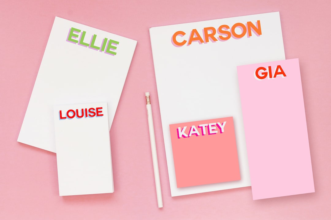 Personalized Name Notepad for Girls - Kids Custom School Supplies - Etsy