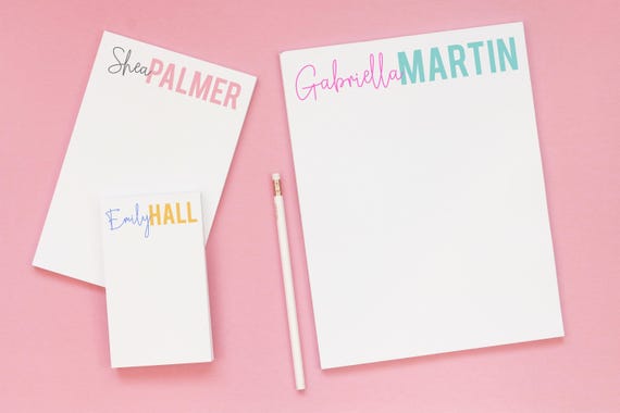 Personalized Name Notepad - Custom Note Pad - To Do List - Girls Stationery Set - Gifts for Mom