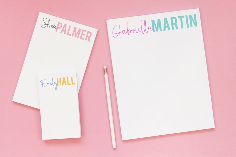 Personalized Name Notepad - Custom Note Pad - To Do List - Girls Stationery Set - Gifts for Mom image 1
