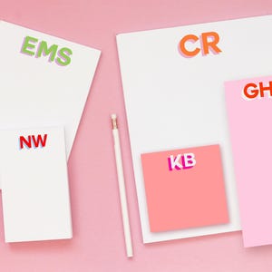 Monogram Notepad Personalized with Color Block Initials - Girl Easter Basket Gift Ideas