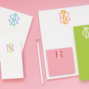 Personalized Notepad with Bamboo Monogram - Custom Mothers Day Gift