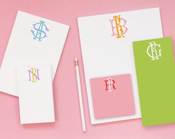 Personalized Notepad with Bamboo Monogram - Custom Mothers Day Gift