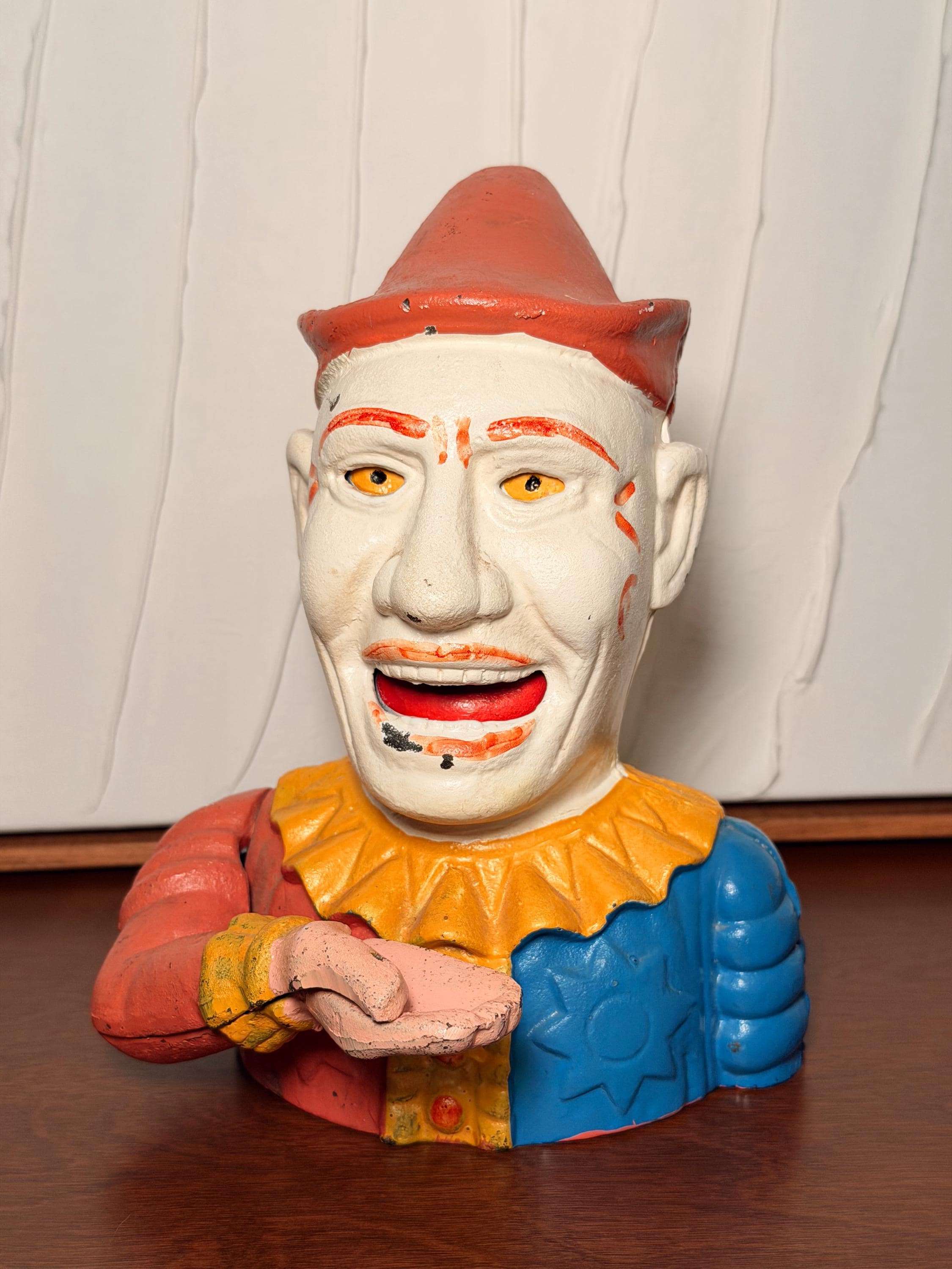 Antique RARE Cast Iron Clown Coin Bank | Fully Functional