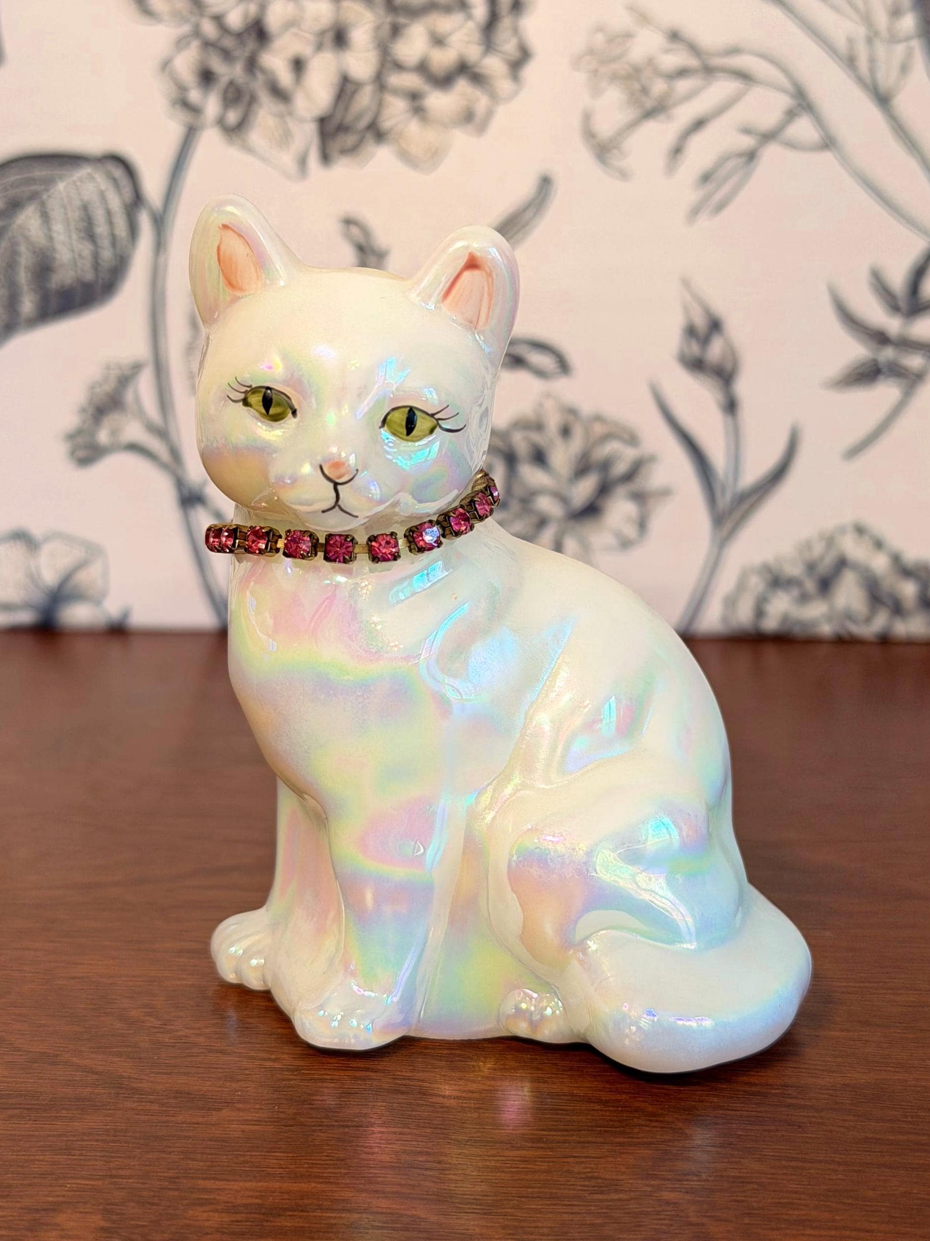 Fenton Pink Painted Cat - Etsy