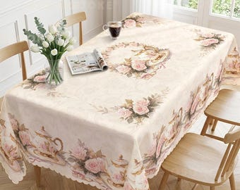 Silky Jaquard Oriental Table Runner, Chinese Style Brocade Floral