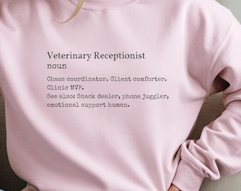 Définition de réceptionniste vétérinaire | Vêtements RSE Funny Vet Med
