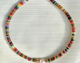 Rainbow Pearl Choker