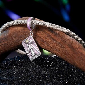 Vintage Finish Sterling Silber 925 The Tower Tarot Card Charm Bead