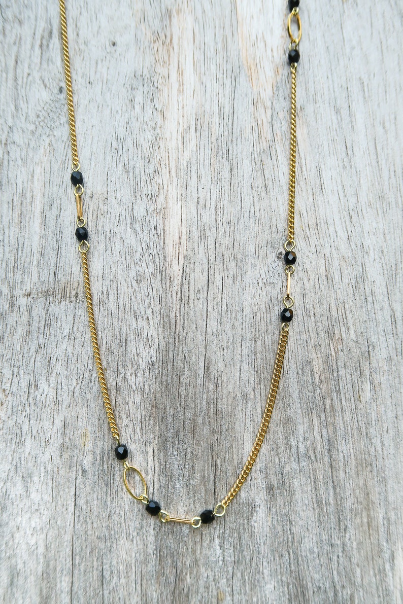 Collier Sautoir Perles Noires Nina Ricci - Grand Modèle, Neuf Sans Emballage