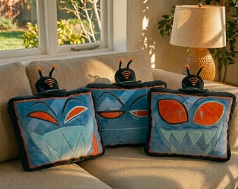 Vox Hazbin Hotel Inspired Emoji Plush | Handmade TV Demon Screen Pillow | Overlord Gaming Gift
