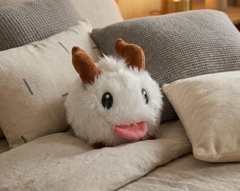 Handmade Poro Plush Toy | 25cm League of Legends Inspired Gamer Collectible, Freljord Magic Decor