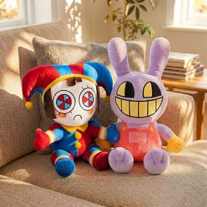 Los increíbles peluches de circo digital / 20 cm Peluche hecho a mano de Pomni y Jax imagen 1