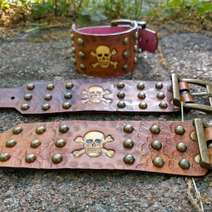 Jolly Roger leather cuff