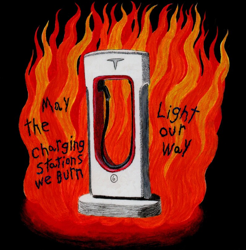 set of 5 may the charging stations we burn light our way vinyl stickers, free US shipping imagem 2