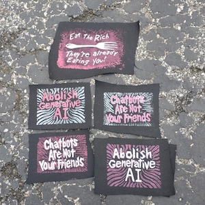 two color patches, combination block print and hand painted