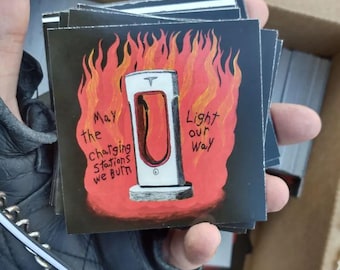 set of 5 may the charging stations we burn light our way vinyl stickers, free US shipping