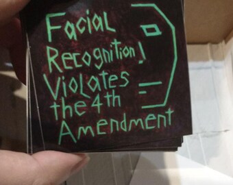 set of 5 facial recognition violates the 4th amendment stickers