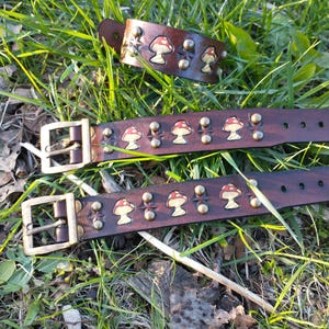 1 inch wide mushroom leather cuff
