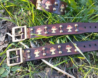 1 inch wide mushroom leather cuff