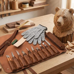 Juego de herramientas para tallar madera, juego de herramientas para trabajar la madera, kit de herramientas para trabajar la madera, cuchillos para tallar madera, cuchillos para tallar madera, kit para tallar madera