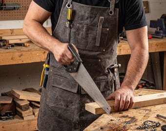 Canvas woodworking apron, Heavy duty canvas apron, Canvas workshop apron with pockets, Waxed canvas apron men, Canvas gardening apron