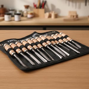 Zestaw dłut do rzeźbienia w drewnie, Zestaw narzędzi do rzeźbienia w drewnie, Zestaw do rzeźbienia w drewnie, Noże do rzeźbienia w drewnie, Narzędzia do obróbki drewna, Dłuta do drewna, Prezent dla stolarza