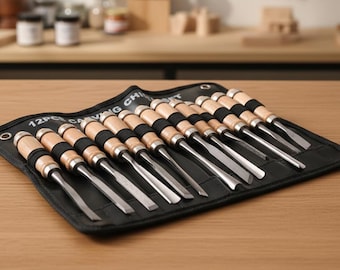 Wood carving chisel set, Wood carving tool set, Wood carving kit, Wood carving knives,Woodworking tools,Chisels for wood,Gift for woodworker