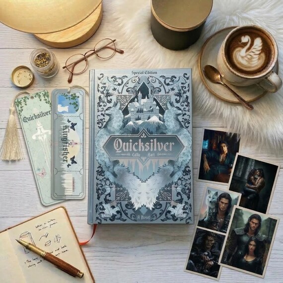 Quicksilver Hardcover Book Complete Illustrated Collector’s Edition Includes Full Story Art Prints and Bookmark Gift, Dark Fantasy Romance