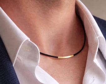 Men's Choker Necklace, Black Choker Necklace For Men Husband Gift Boyfriend Gift Elegant Jewelry Simple and Nice Design Birthday gift