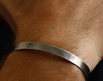 Black Cuff Bracelet for Men, Rustic Jewelry, Antiqued, Personalized / Engraved Hidden Message Bracelet Unique Gift For Him