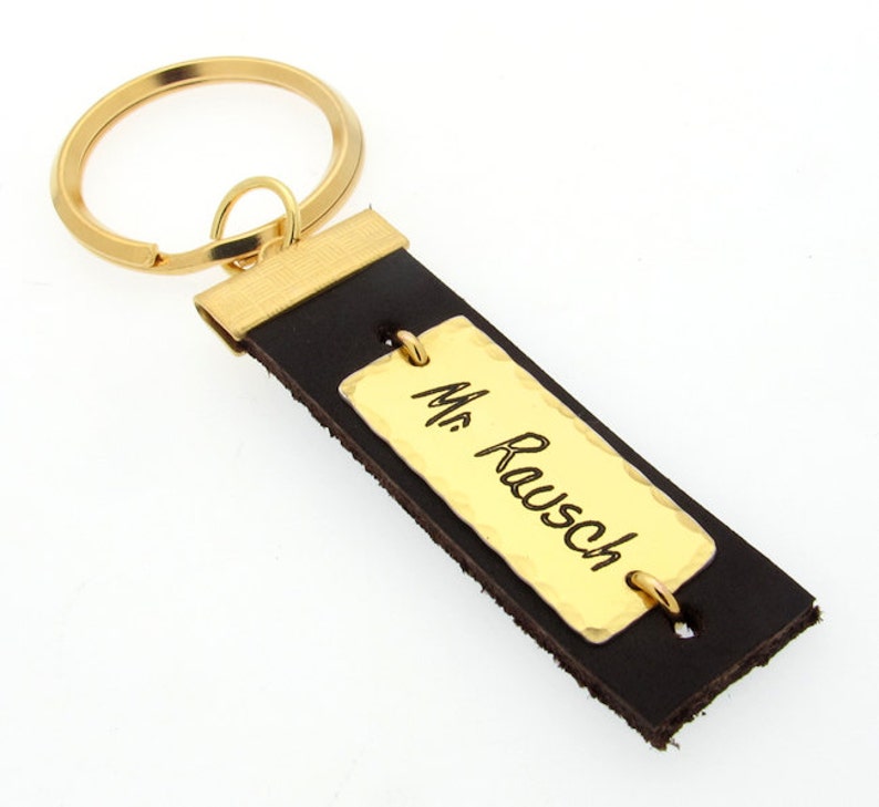 Personalized Gold Keychain for men Men's Key chain. Etsy