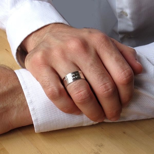 Custom Engraved Mens Inspirational Ring Personalized Solid