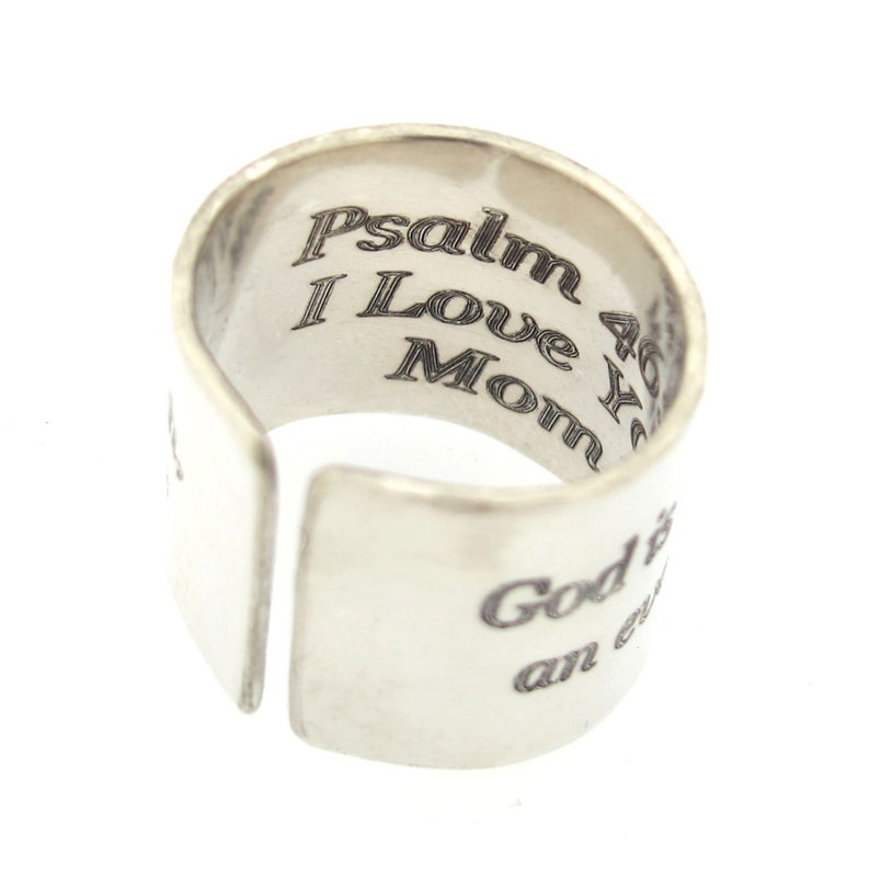 Gift for boyfriend inspirational Ring Engraved Sterling Silver Ring For men Personalized Mens Ring Wide Mens Ring Men Wedding band