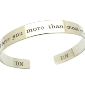 Custom Engraved Silver Bracelet for Boyfriend Personalized cuff Bracelet for Men Initials Sterling Silver Cuff Bracelet Husband Gift for him